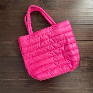 Hot Pink Nylon Puffer Tote